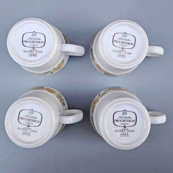 Vtg China Noritake Japan Sunny Side 9003 Floral Pattern Lot 8 piece Cups Saucer - Picture 3 of 11